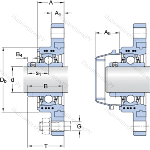 Фланцевые подшипниковые узлы типа Y (корпус типа Y-TECH, овальный фланец, крепление стопорными винтами) FYTWK 1.3/8 YTH