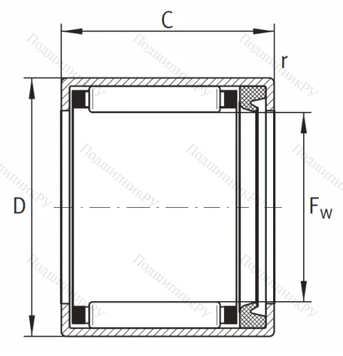 Игольчатый подшипник HK 2520 2RS AS 1-L 271 от производителя  INA