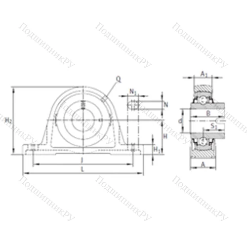 Подшипниковый узел шариковый радиальный RASEL 25-N