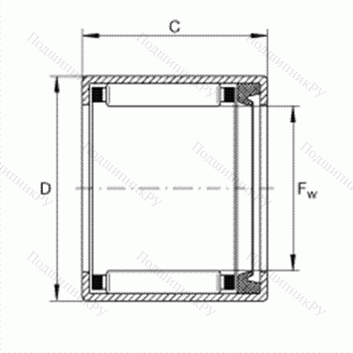 Подшипник роликовый игольчатый с одним наружным штампованным кольцом SCE 2014-P